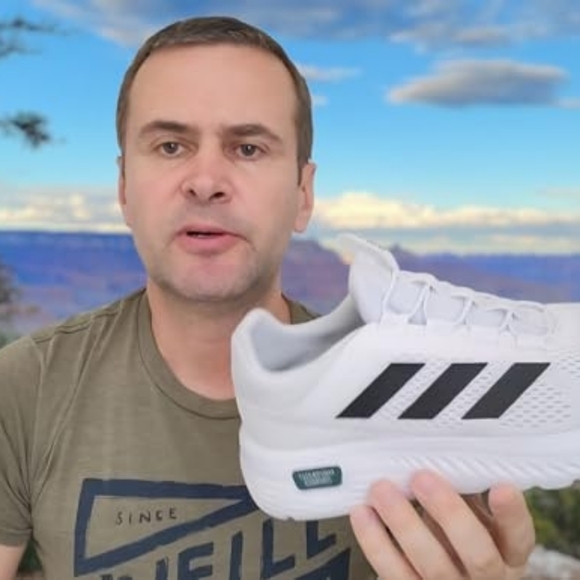 Adidas Men's White and Black Athletic Shoes - Picture 2 of 14